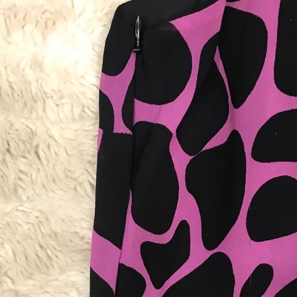 I.N.C. Y2K fuchsia/black animal print silk halter top Size 8P - Picture 5 of 5